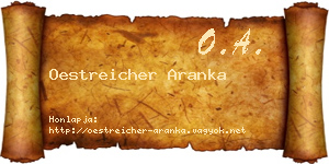 Oestreicher Aranka névjegykártya